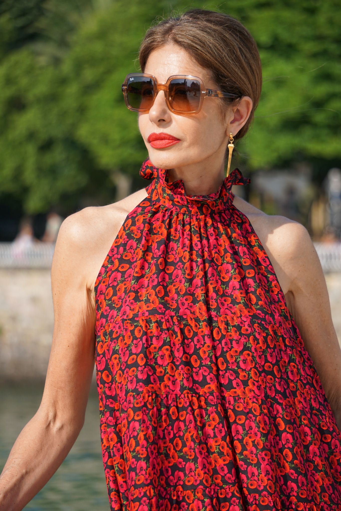 Dress Flowers Bow Red