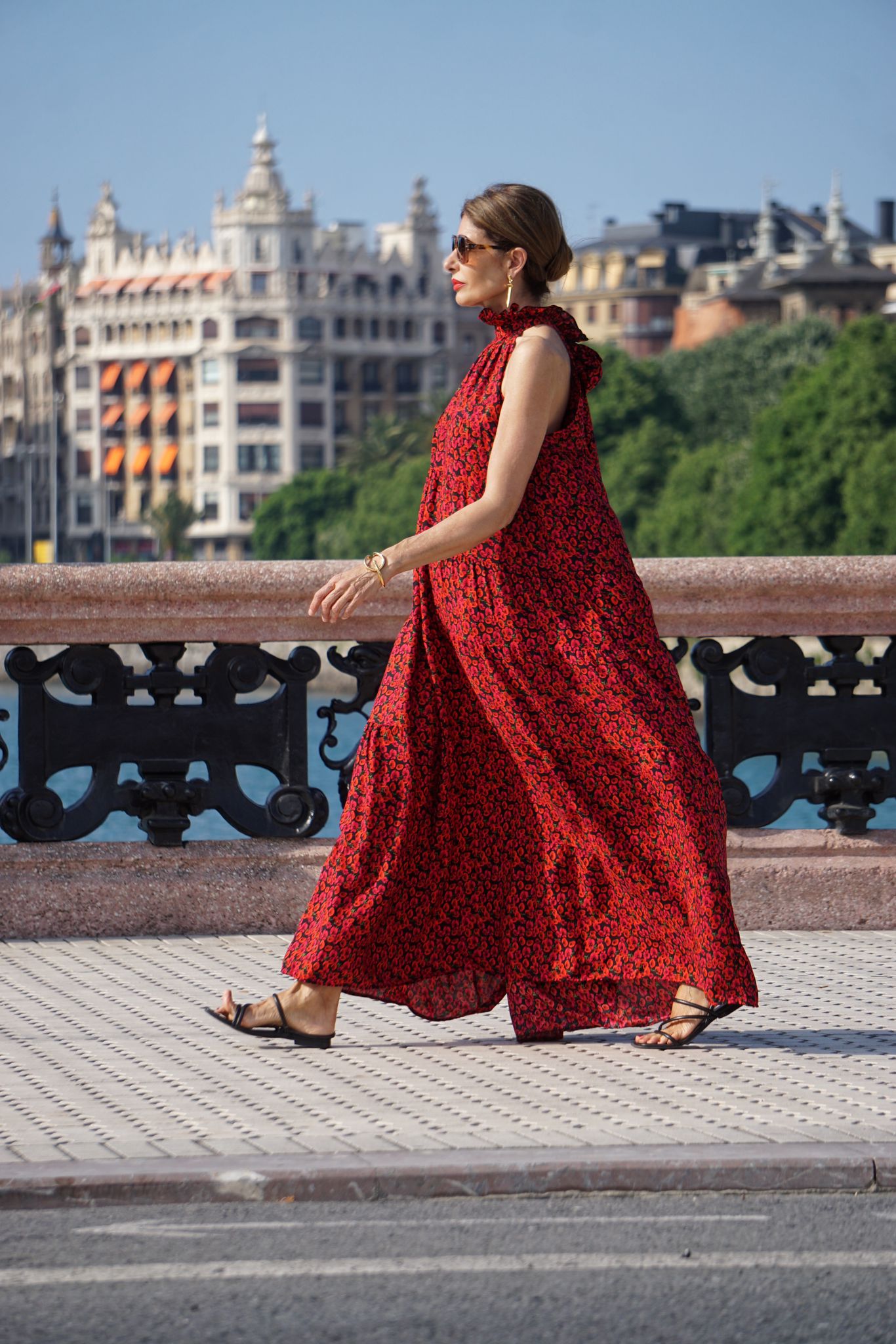 Dress Flowers Bow Red