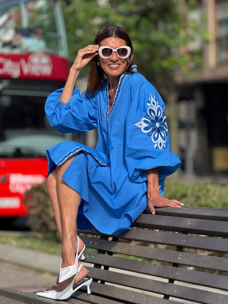Dress Seraphine Embroidery Blue