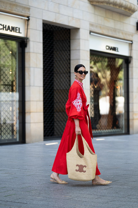 Vestido Beatrice Embroidery Red