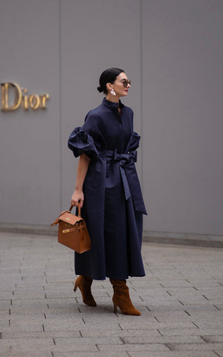 Dress Phoebe Satin Navy