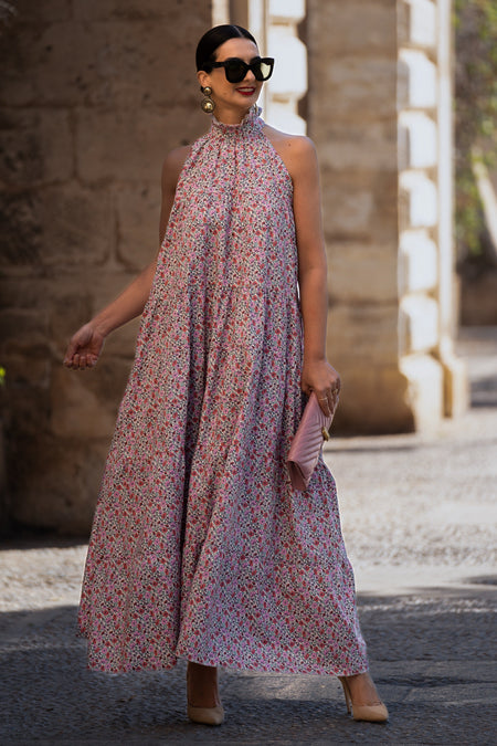 Abito Flowers Bow Rosa