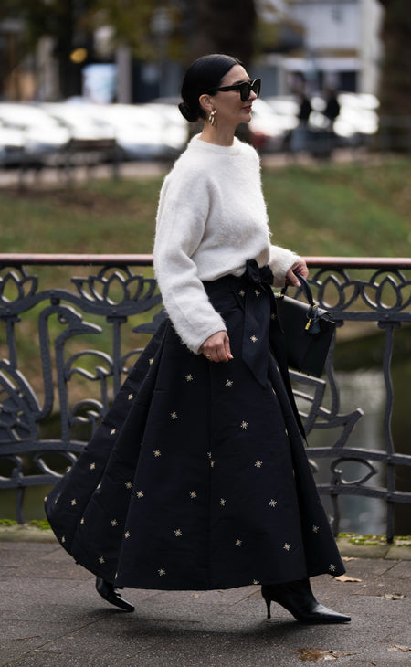 Skirt Fernanda Embroidery Black