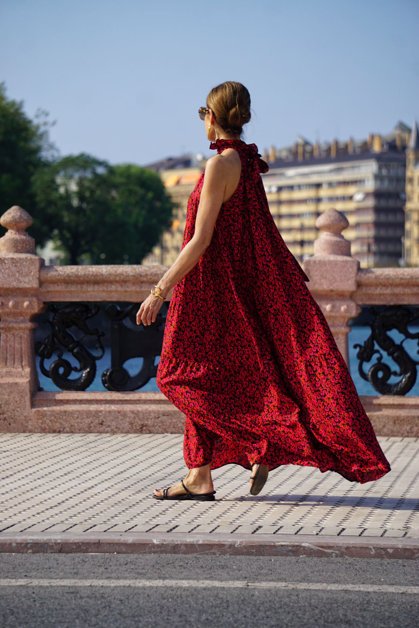 Dress Flowers Bow Red