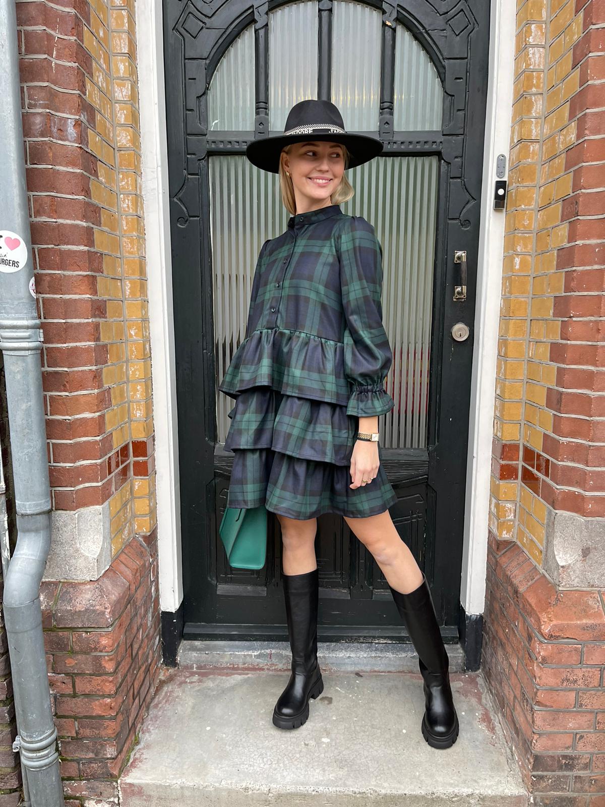 Kleid Tartan blau/grün
