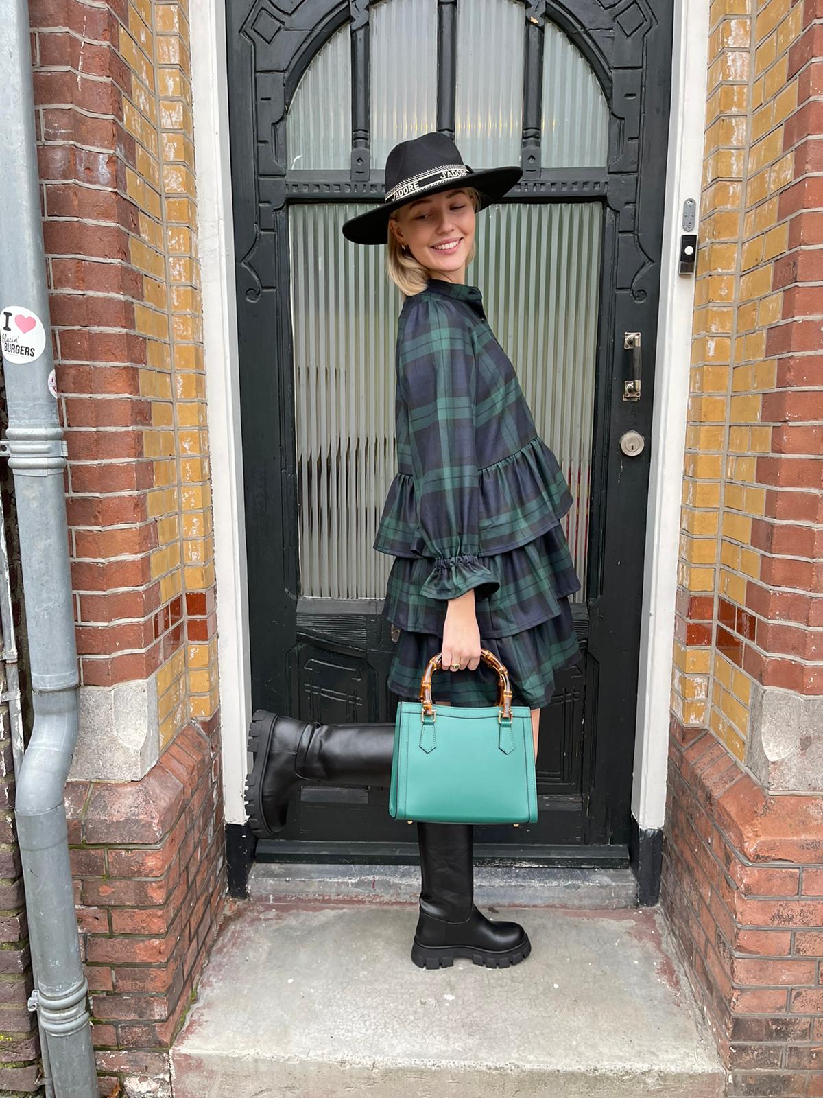 Kleid Tartan blau/grün