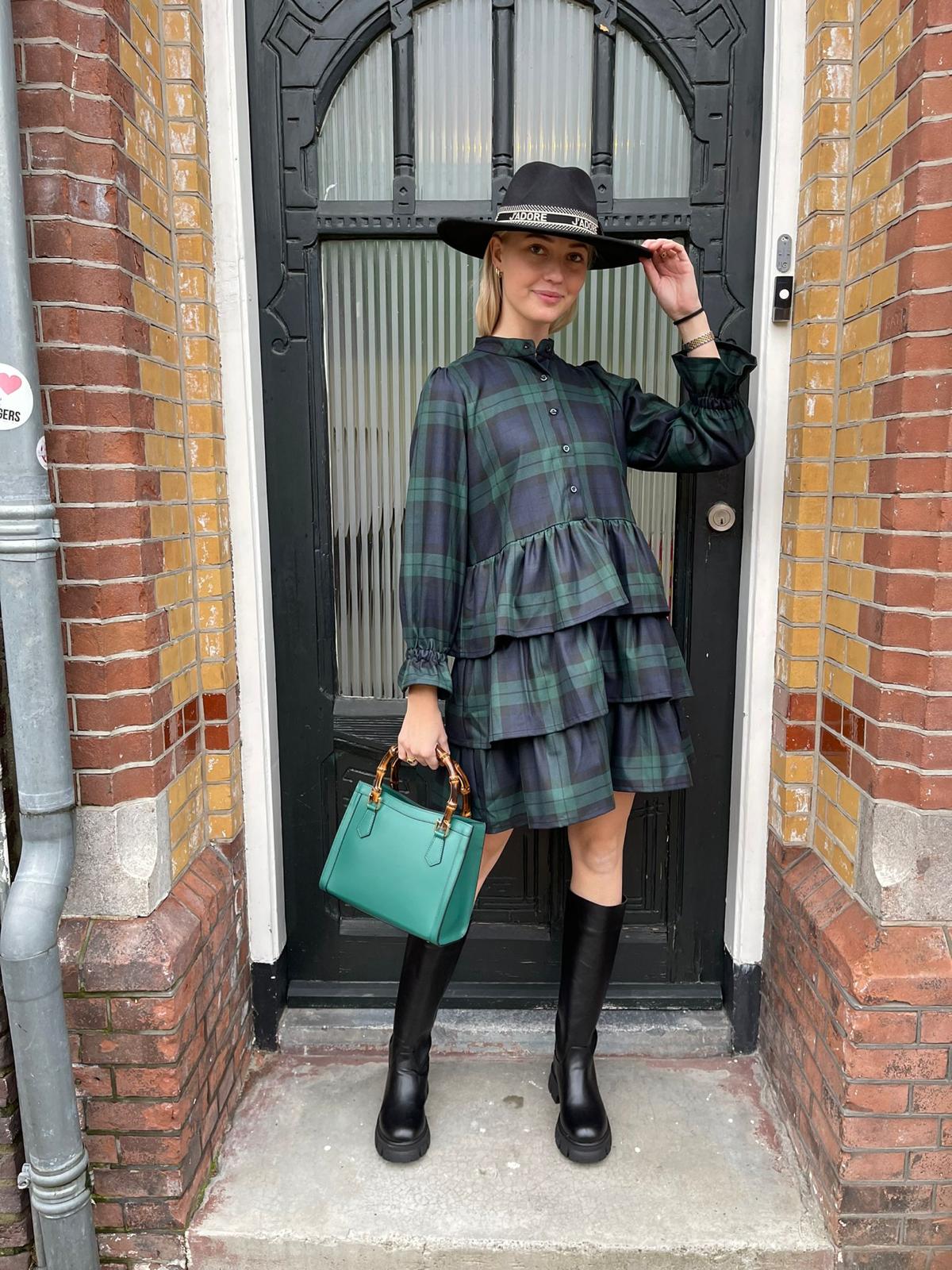 Kleid Tartan blau/grün