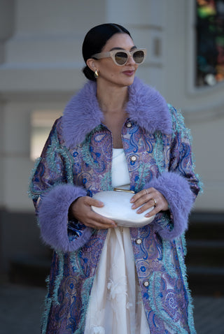 Coat Audrey Lilac Jacquard