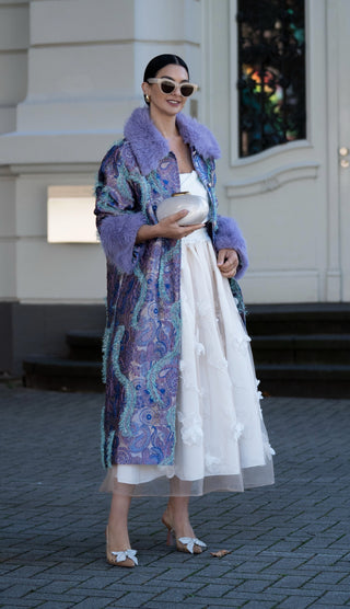 Coat Audrey Lilac Jacquard