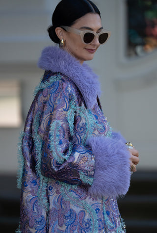 Coat Audrey Lilac Jacquard