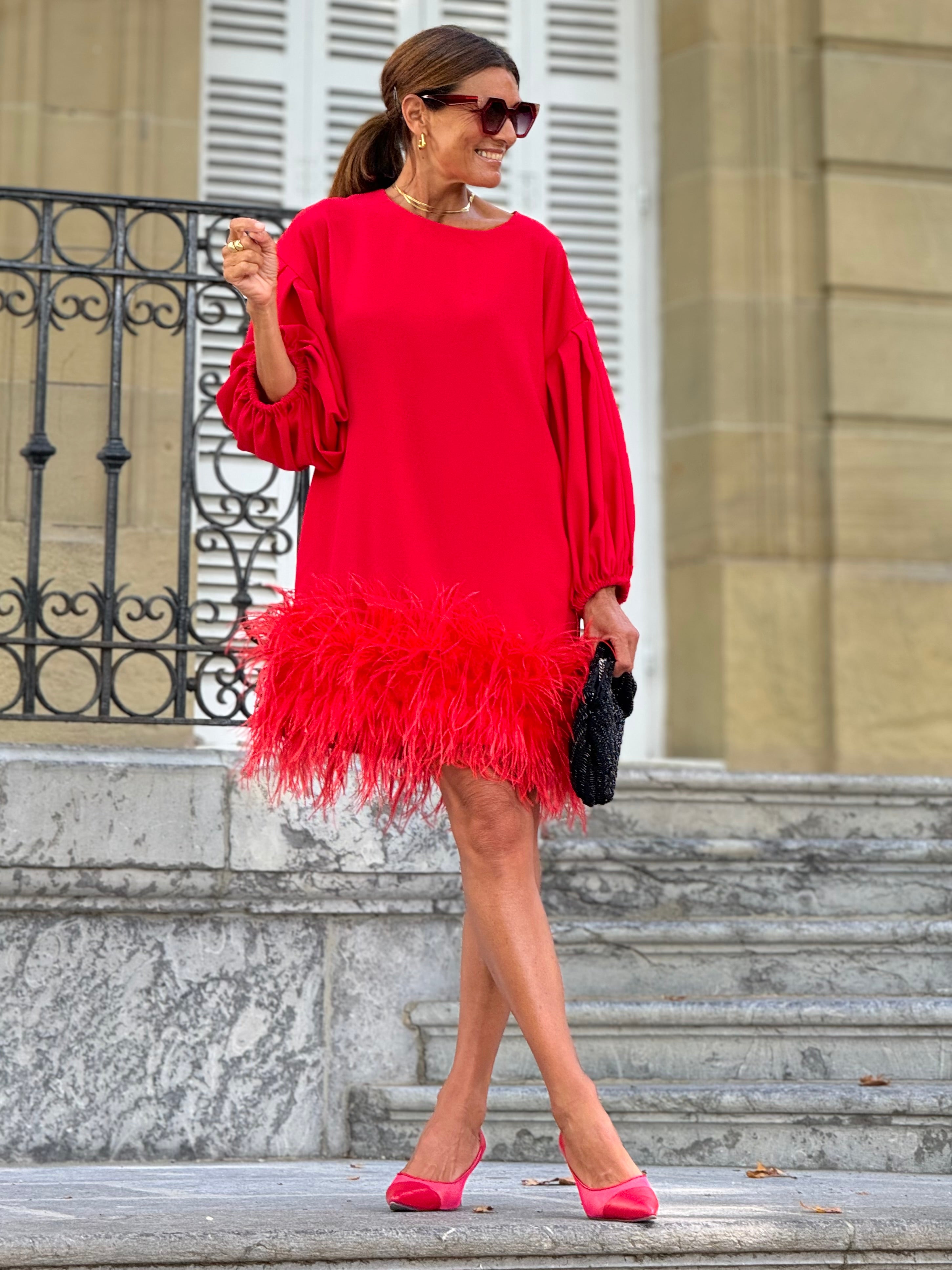 Dress Marcia Red Marielle Stokkelaar Dress Marcia Red Marielle Stokkelaar