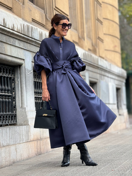 Robe Phoebe Satin Navy