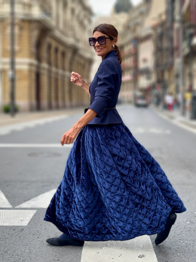 Rock Zoe Quilted Navy