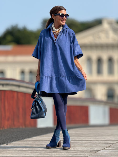 Kleid Florentiner Cord Blau