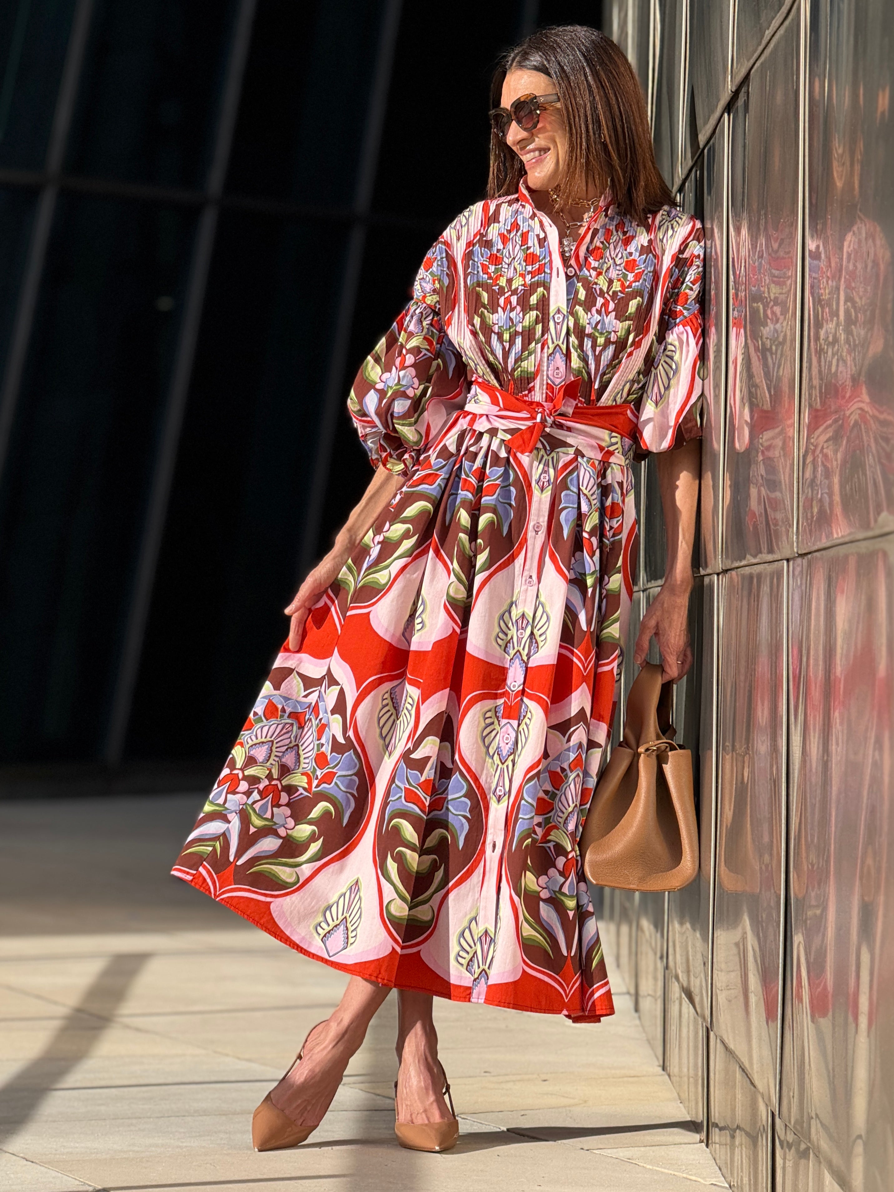 phoebe red dress Dress Phoebe Print Red Marielle Stokkelaar