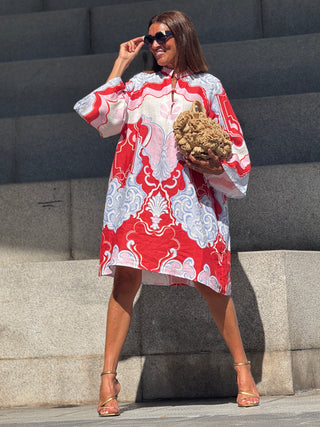 Vestido Freya con Estampado Rojo