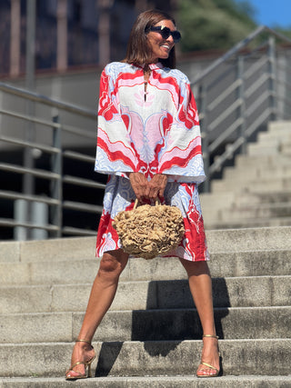 Vestido Freya con Estampado Rojo
