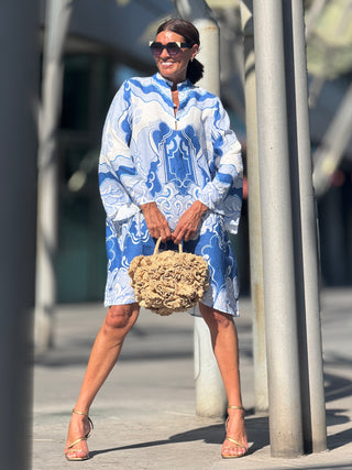 Vestido Freya con Estampado Azul