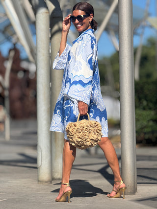 Vestido Freya con Estampado Azul