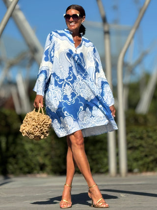 Vestido Freya con Estampado Azul