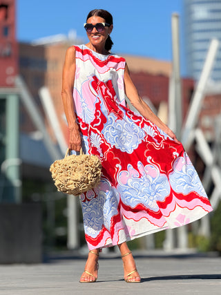 Kleid Leonora mit Rotem Print