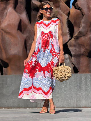 Kleid Leonora mit Rotem Print