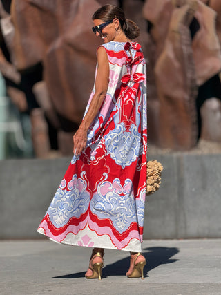 Kleid Leonora mit Rotem Print