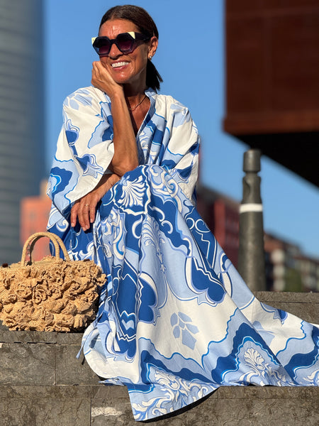 Dress Sabrina Print Blue