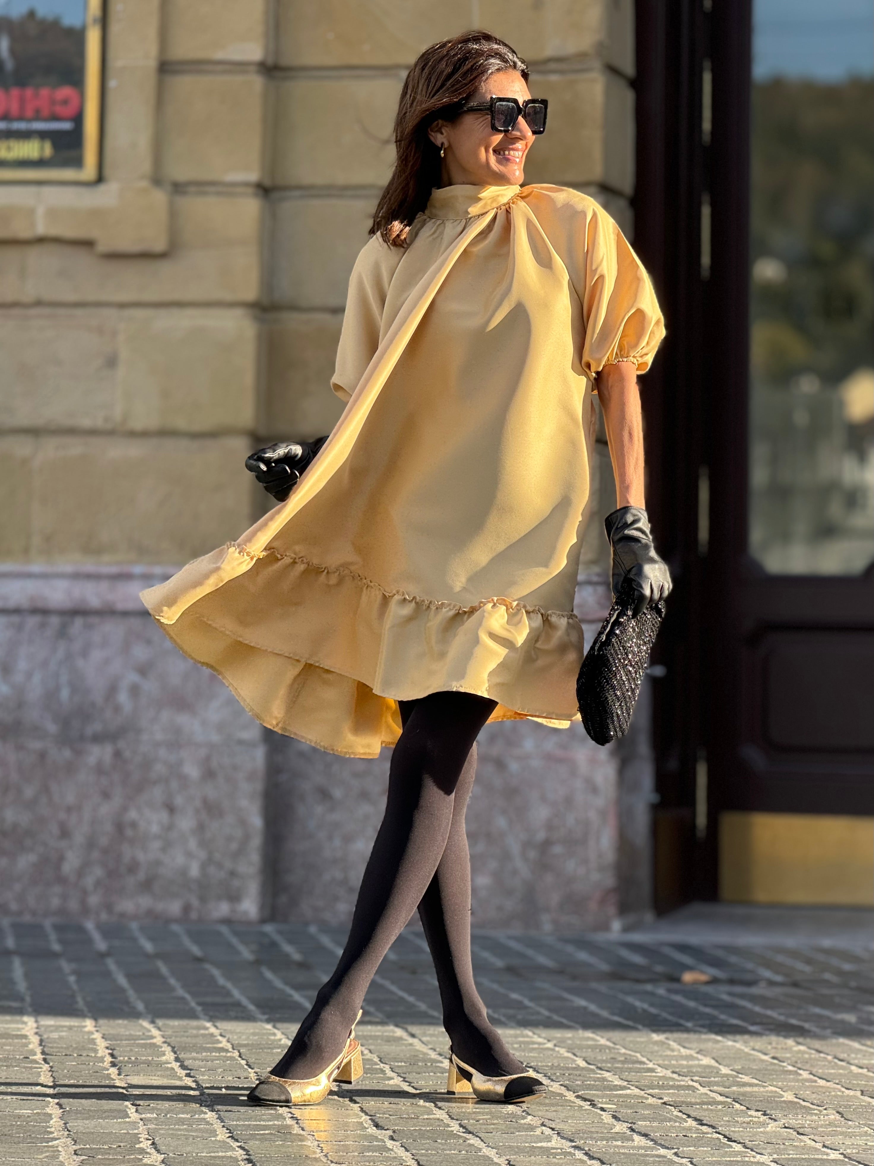 champagne yellow dress Ballbella One Shoulder Champagne Prom Dress Mermaid Slit Long