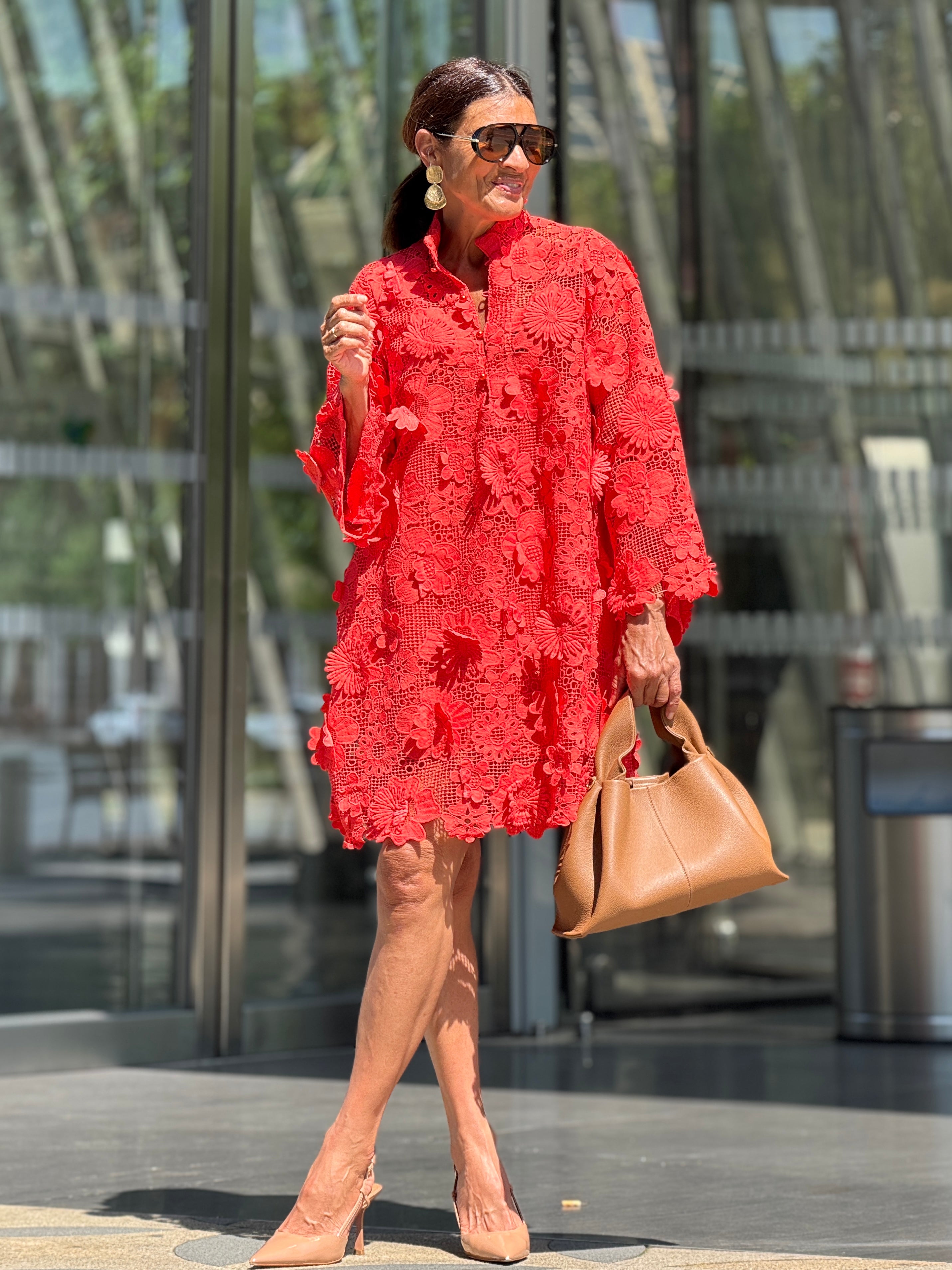 Dress Florence Lace Red Marielle Stokkelaar Dress Florence Lace Red Marielle Stokkelaar