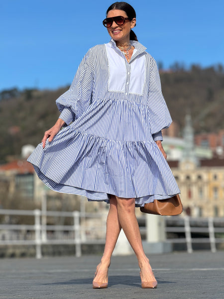 Robe Cecilia Rayée Bleue