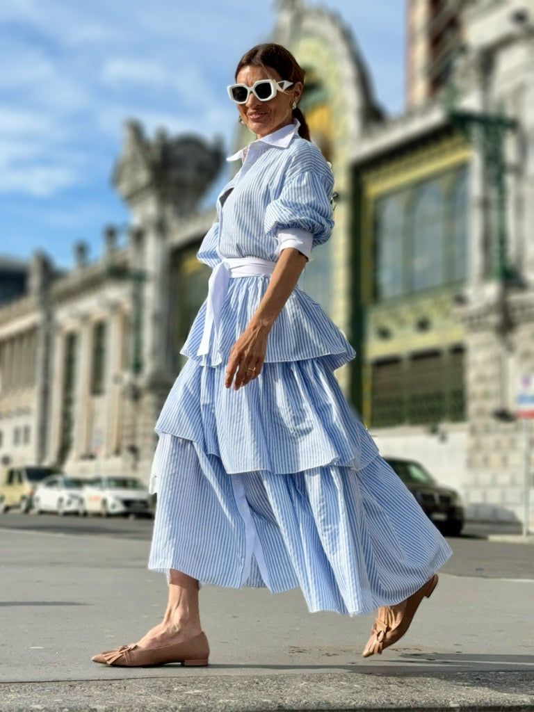Dress Brittany Stripes Blue Marielle Stokkelaar Dress Brittany Stripes Blue Marielle Stokkelaar
