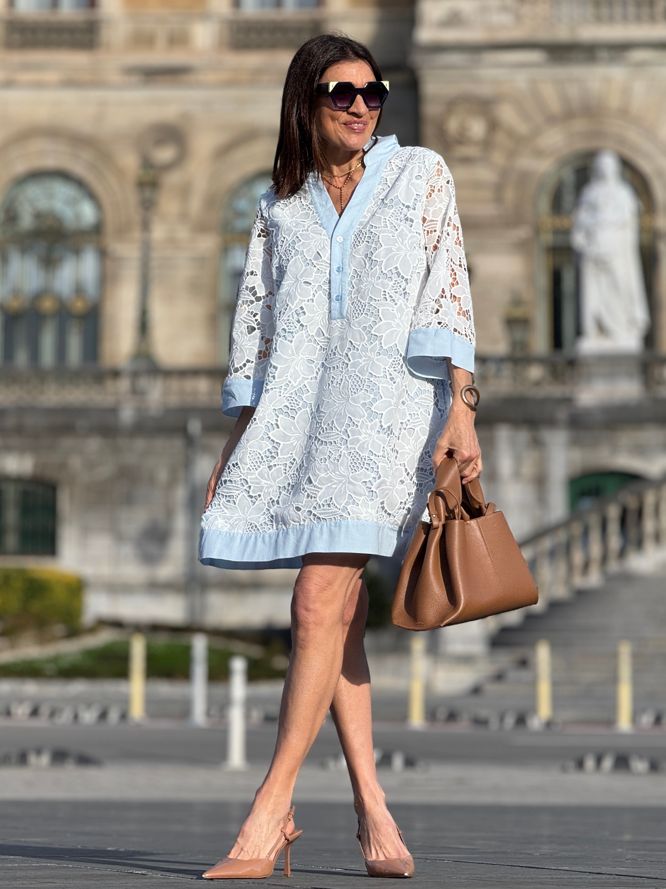 Dress Irene Lace Light Blue Marielle Stokkelaar Dress Irene Lace Light Blue Marielle Stokkelaar