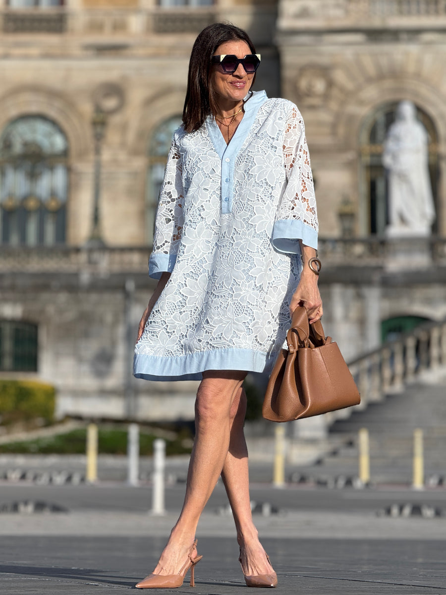 Kleid Irene Spitze Hellblau