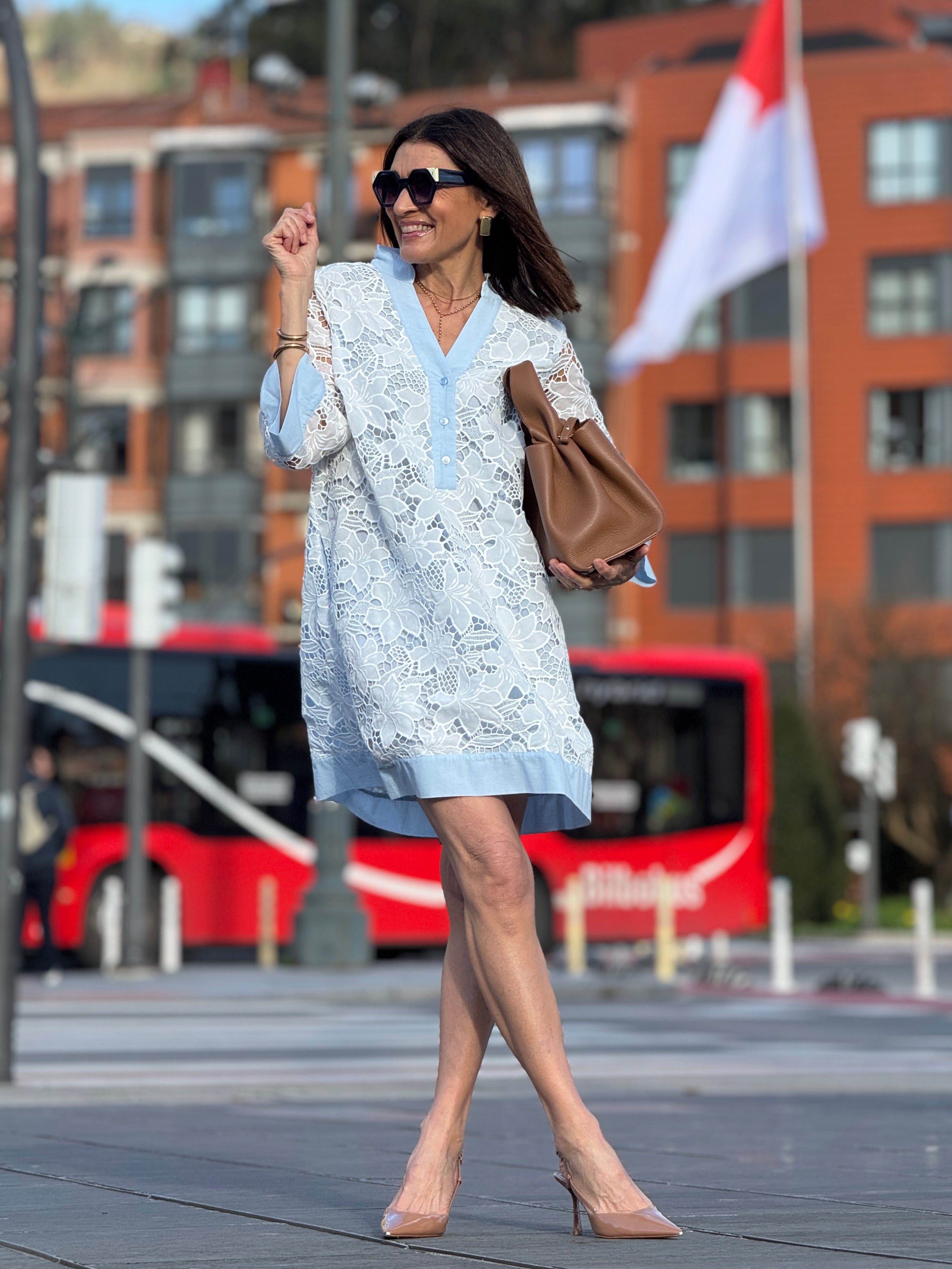 Dress Irene Lace Light Blue Marielle Stokkelaar Dress Irene Lace Light Blue Marielle Stokkelaar