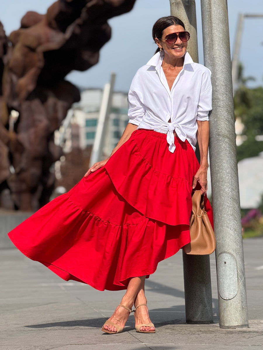Falda Stephanie roja
