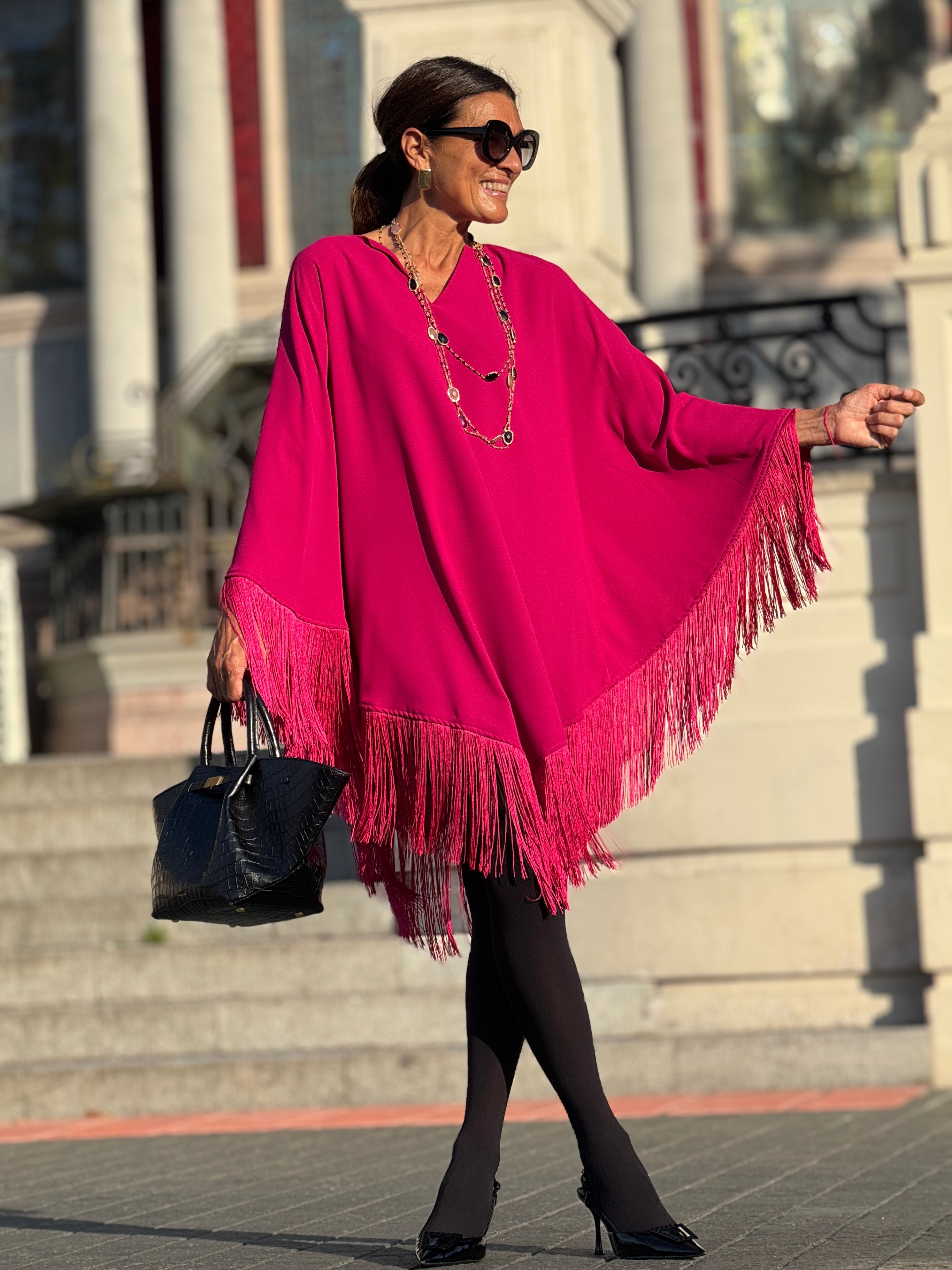 fringe pink dress Midnight Velvet Frankie Fringe Maxi Dress, Size 1XL, Antique Pink