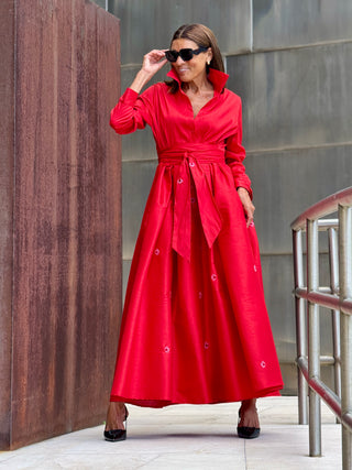 Kleid Juliette Embroidery Red