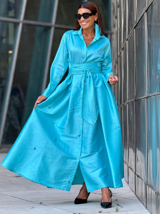 Dress Juliette Embroidery Turquoise