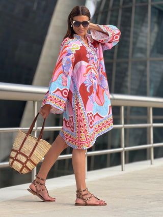 Kleid Josephine Print in Rosa