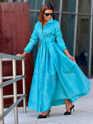 Dress Juliette Embroidery Turquoise