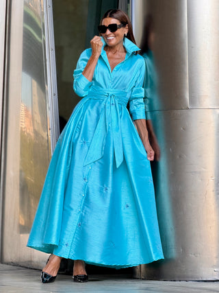 Dress Juliette Embroidery Turquoise