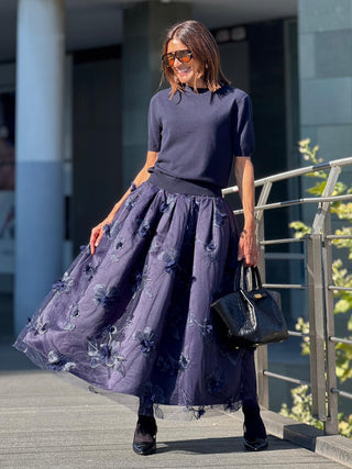 Short Sleeved Sweater Alexia Navy