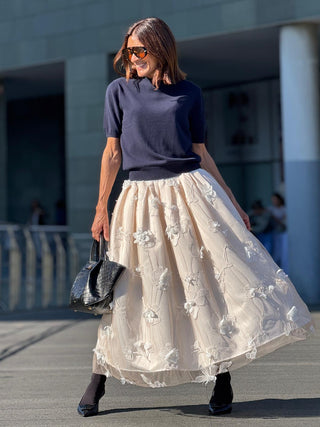 Short Sleeved Sweater Alexia Navy