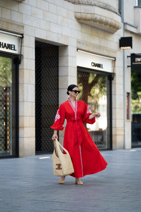 Vestido Beatrice Embroidery Red