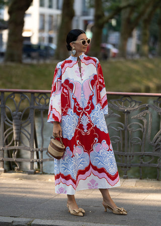 Kleid Clarisse mit rotem Print