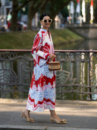 Kleid Clarisse mit rotem Print