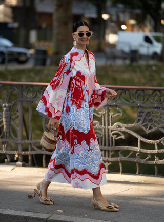 Kleid Clarisse mit rotem Print