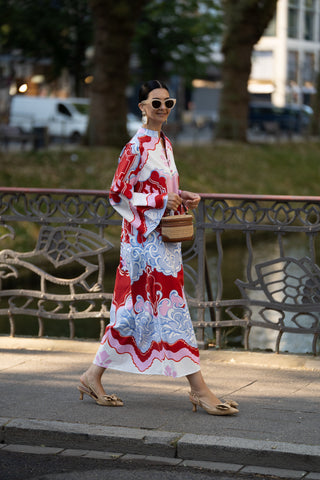 Kleid Clarisse mit rotem Print