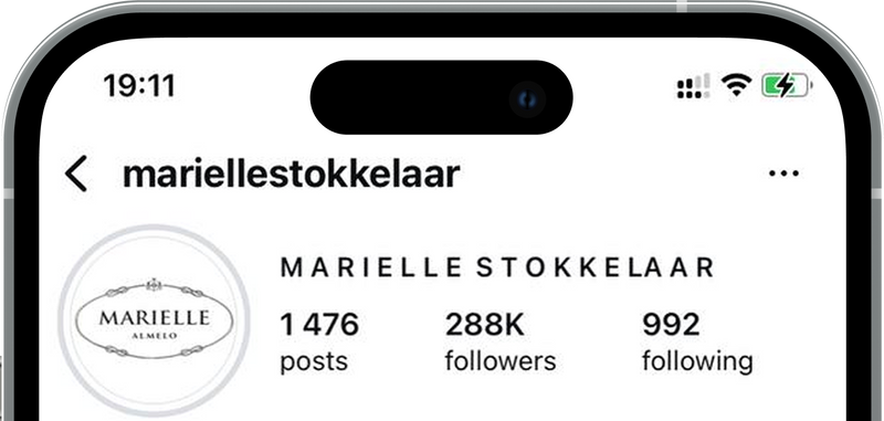 Instagram profile on a phone